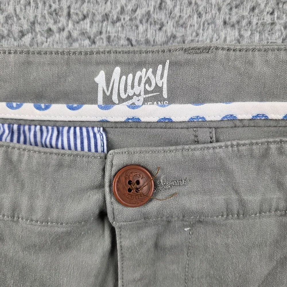 Mugsy Damens Pants Mens 40x30 Gray Straight Stretch‎ Chino Casual Work Comfort